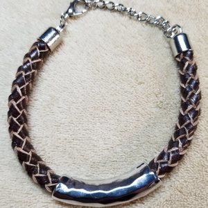 NEW Premier Designs Leather Braided Bracelet